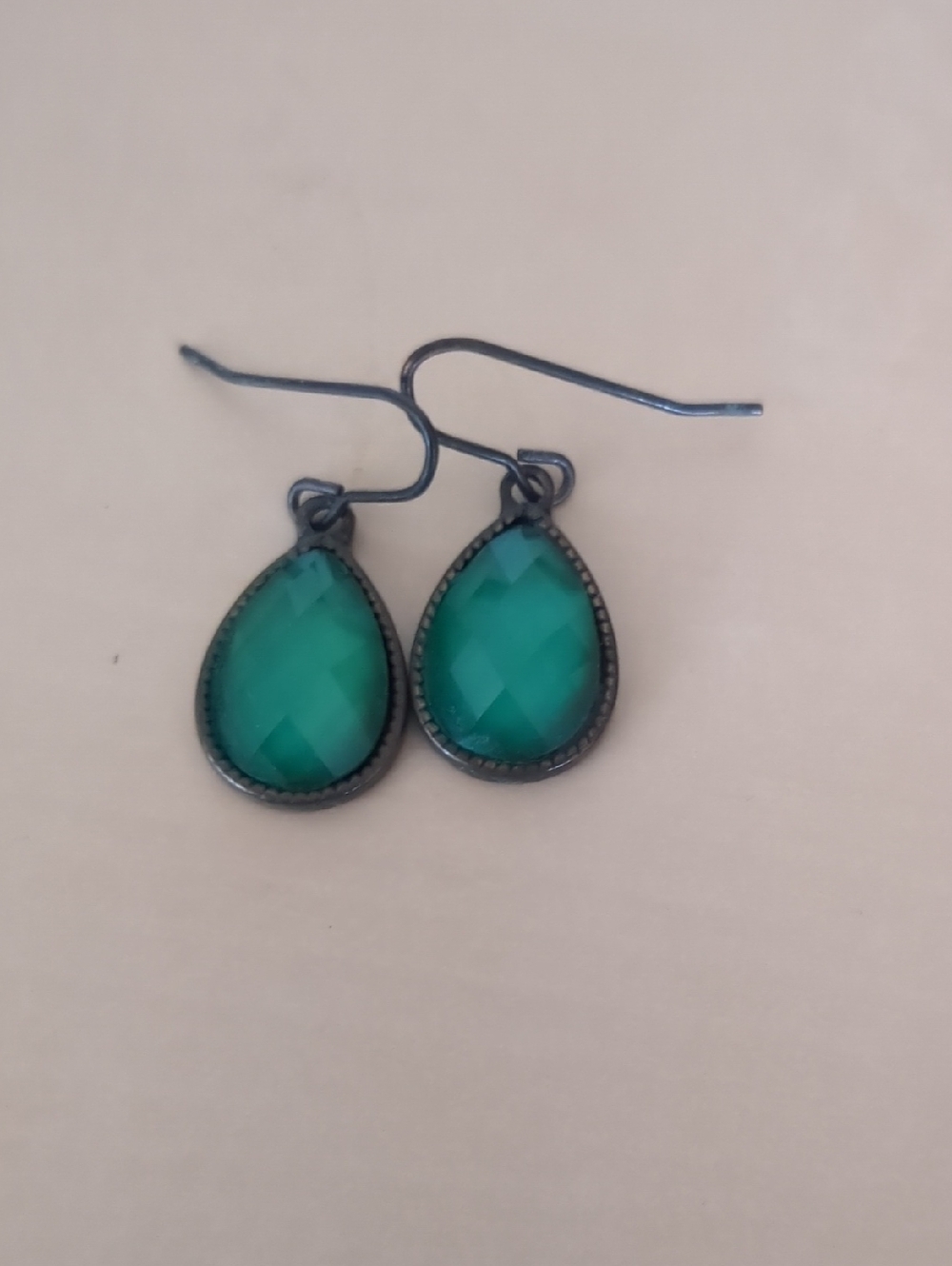 Green Teardrop Stone  Earrings
